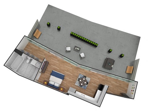 Studio 1 bath at Hampton Plaza Apartments, Towson, Maryland